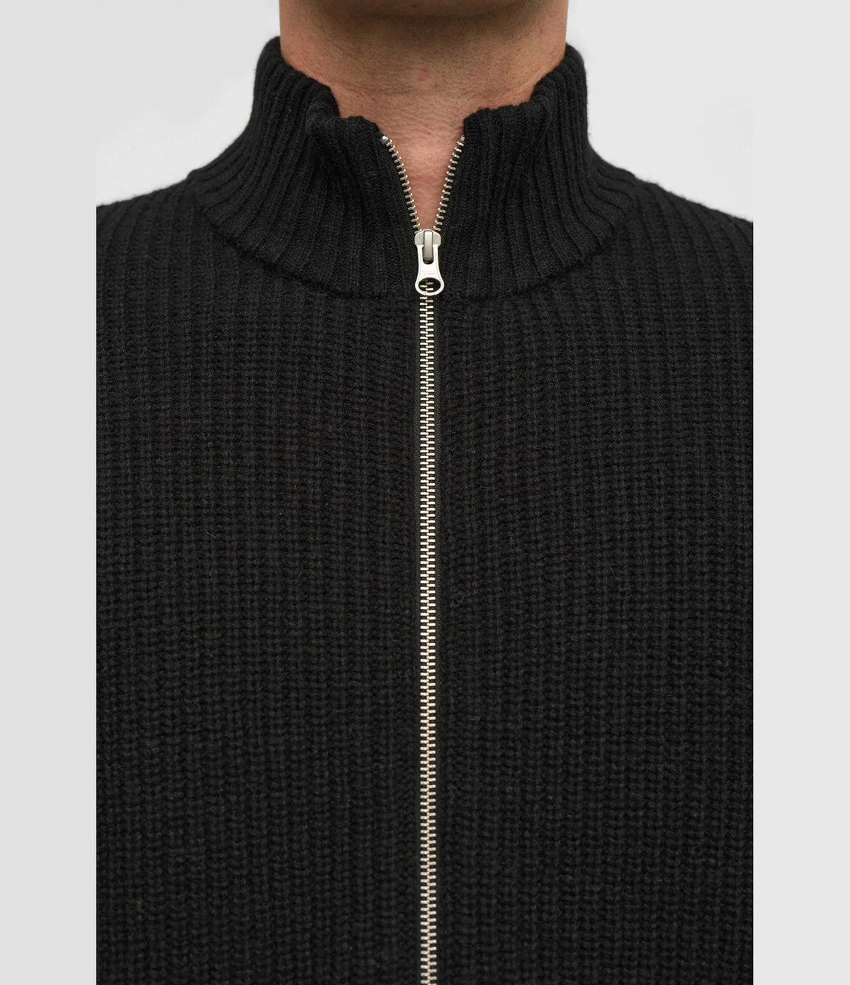 Anerkjendt Sinus Zip Wool Cardigan Caviar