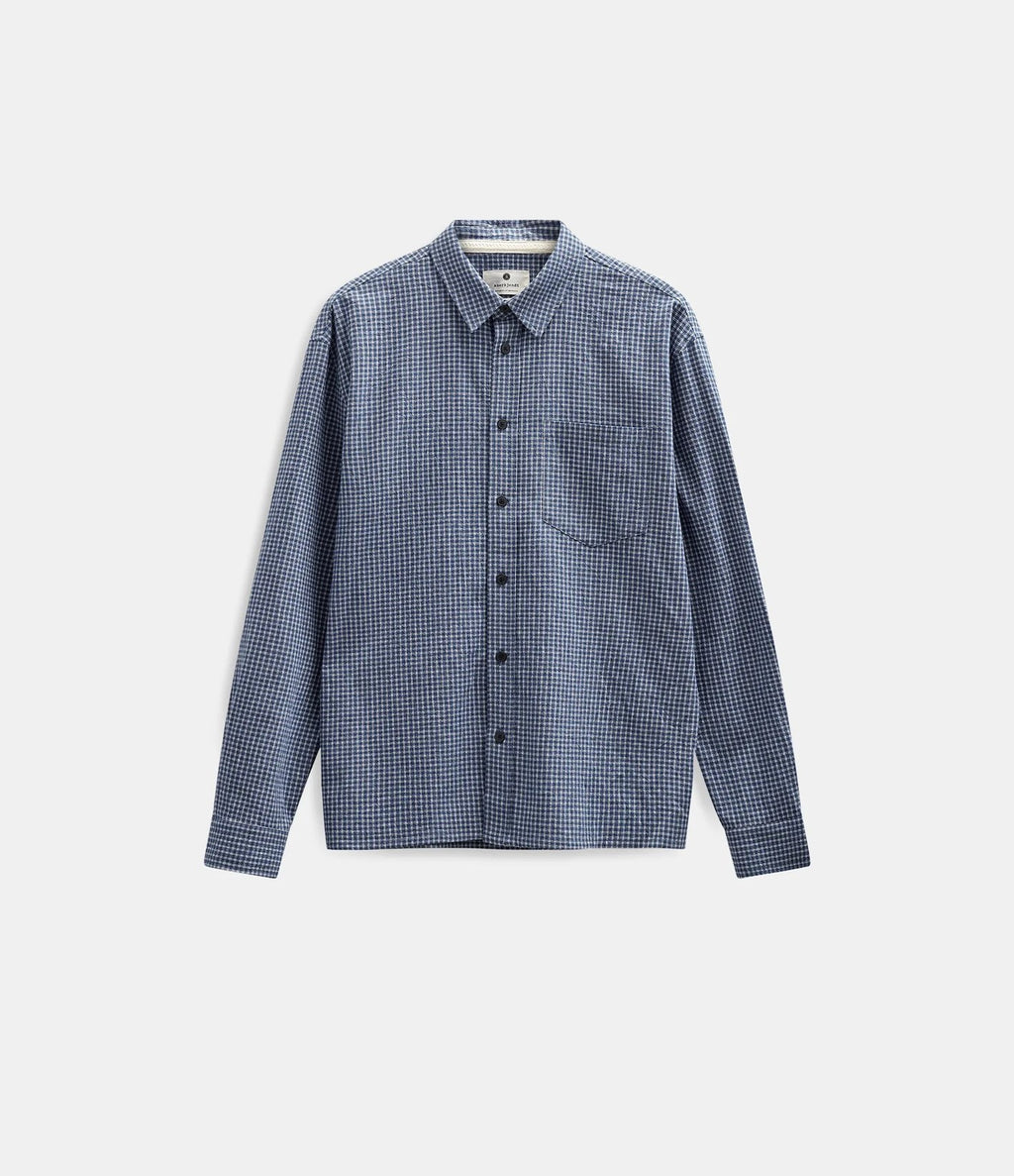 Anerkjendt Otto Small Check LS Shirt Estate Blue