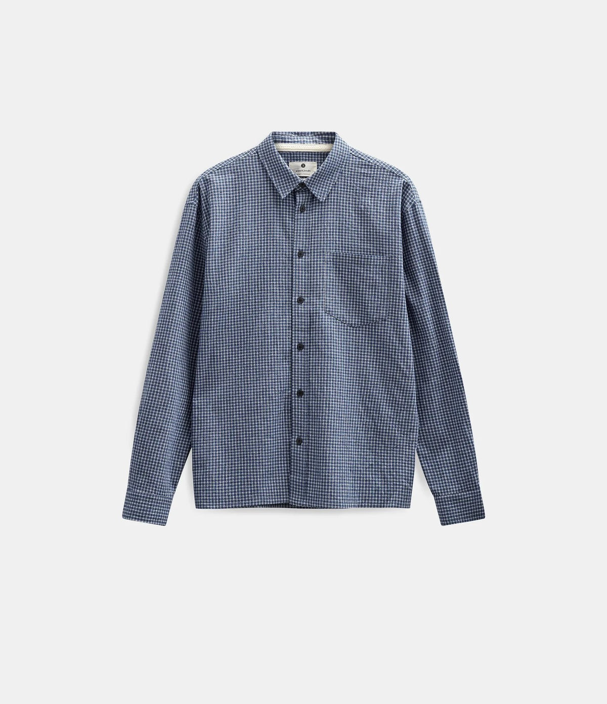 Anerkjendt Otto Small Check LS Shirt Estate Blue