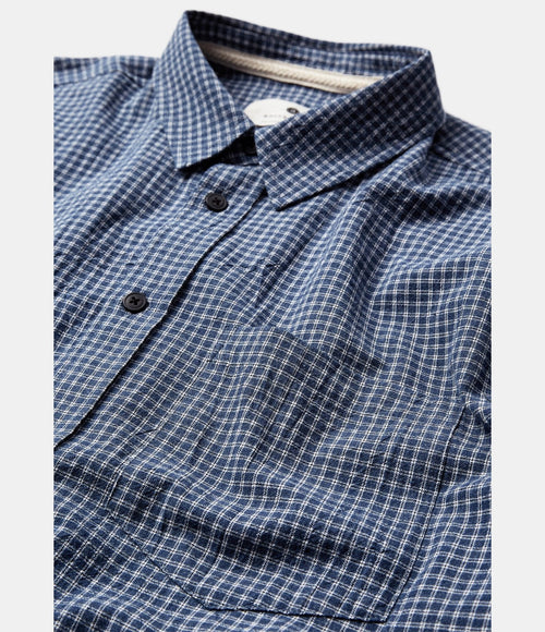 Anerkjendt Otto Small Check LS Shirt Estate Blue