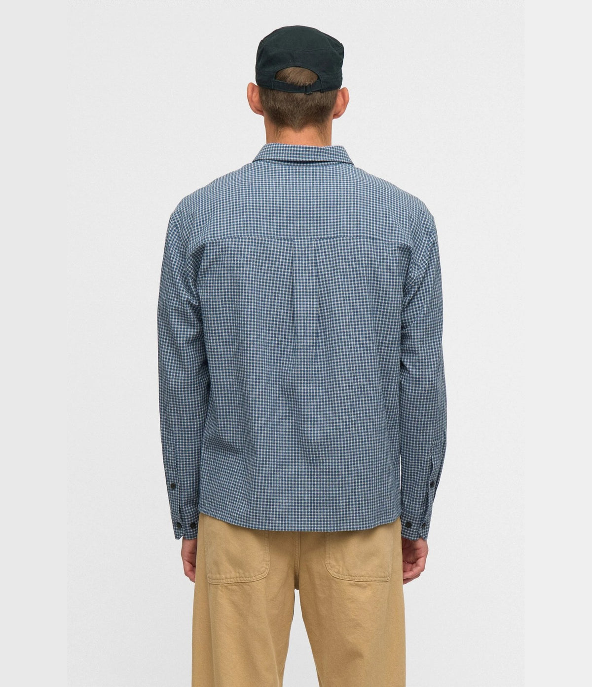 Anerkjendt Otto Small Check LS Shirt Estate Blue