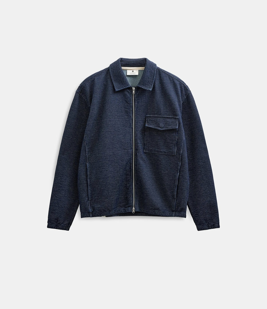 Anerkjendt Toni Seersucker Indigo Cardigan Sky Captain