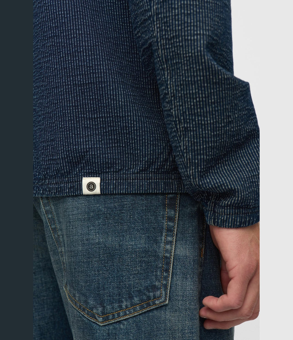 Anerkjendt Toni Seersucker Indigo Cardigan Sky Captain