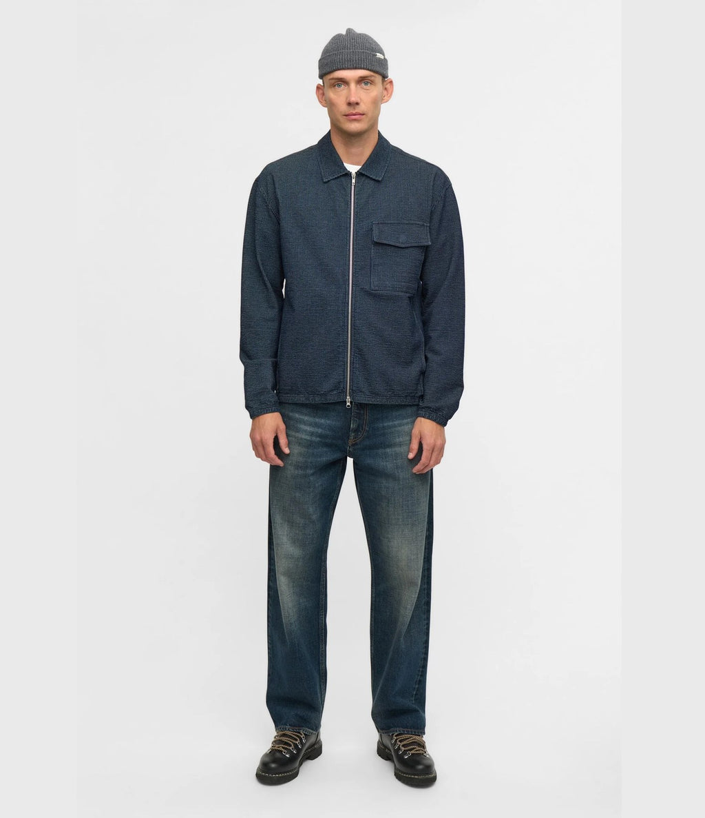 Anerkjendt Toni Seersucker Indigo Cardigan Sky Captain