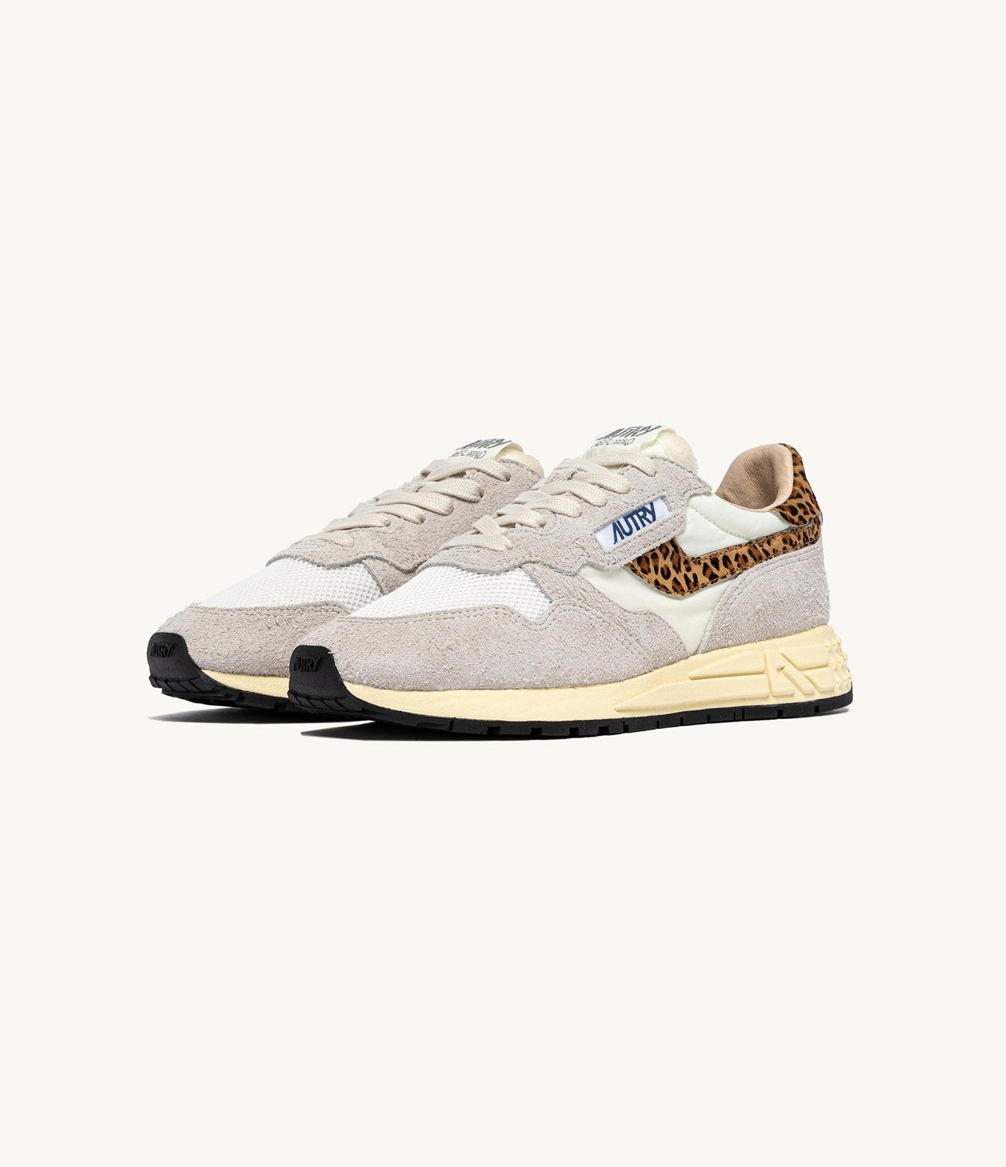 Autry Reelwind Low Femme Blanc Gris Leopard