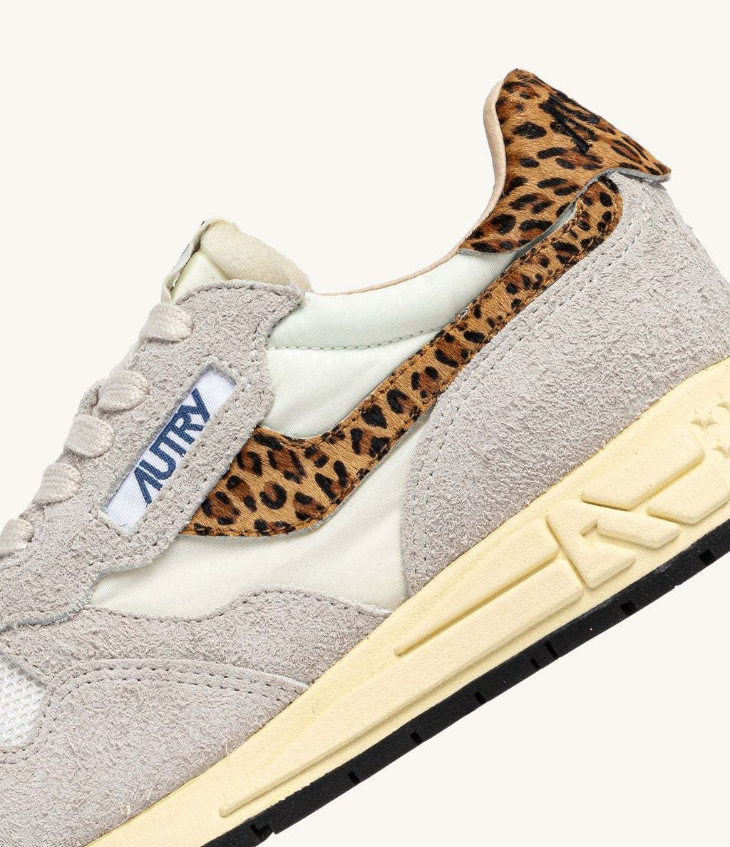 Autry Reelwind Low Femme Blanc Gris Leopard