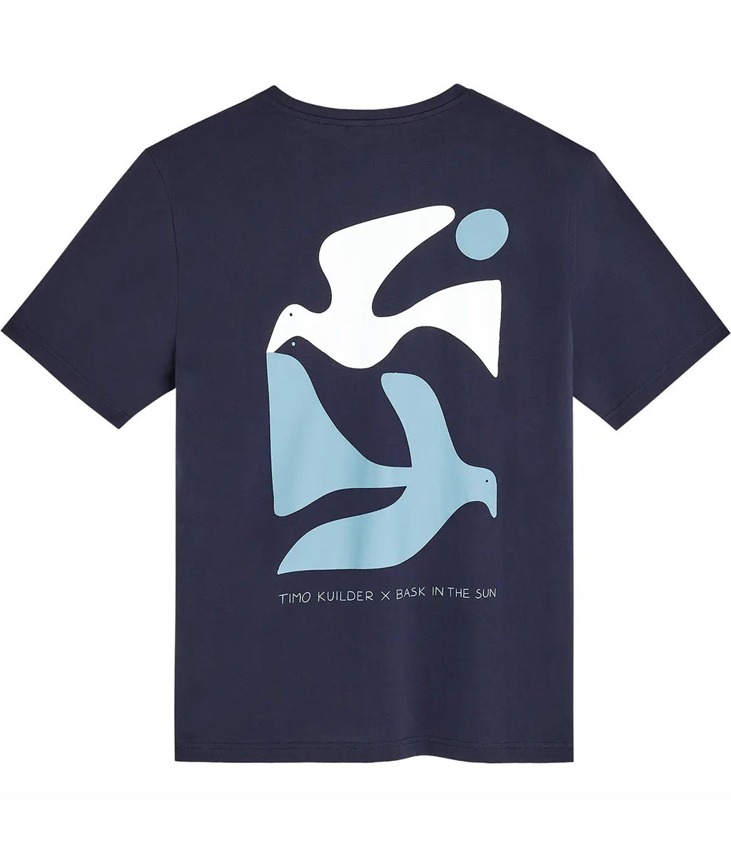 Bask In The Sun Peace Tee Navy