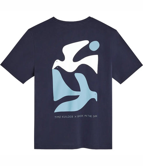 Bask In The Sun Peace Tee Navy
