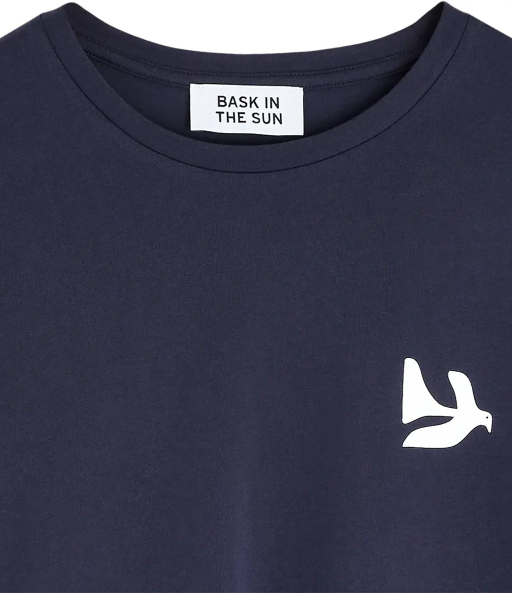 Bask In The Sun Peace Tee Navy