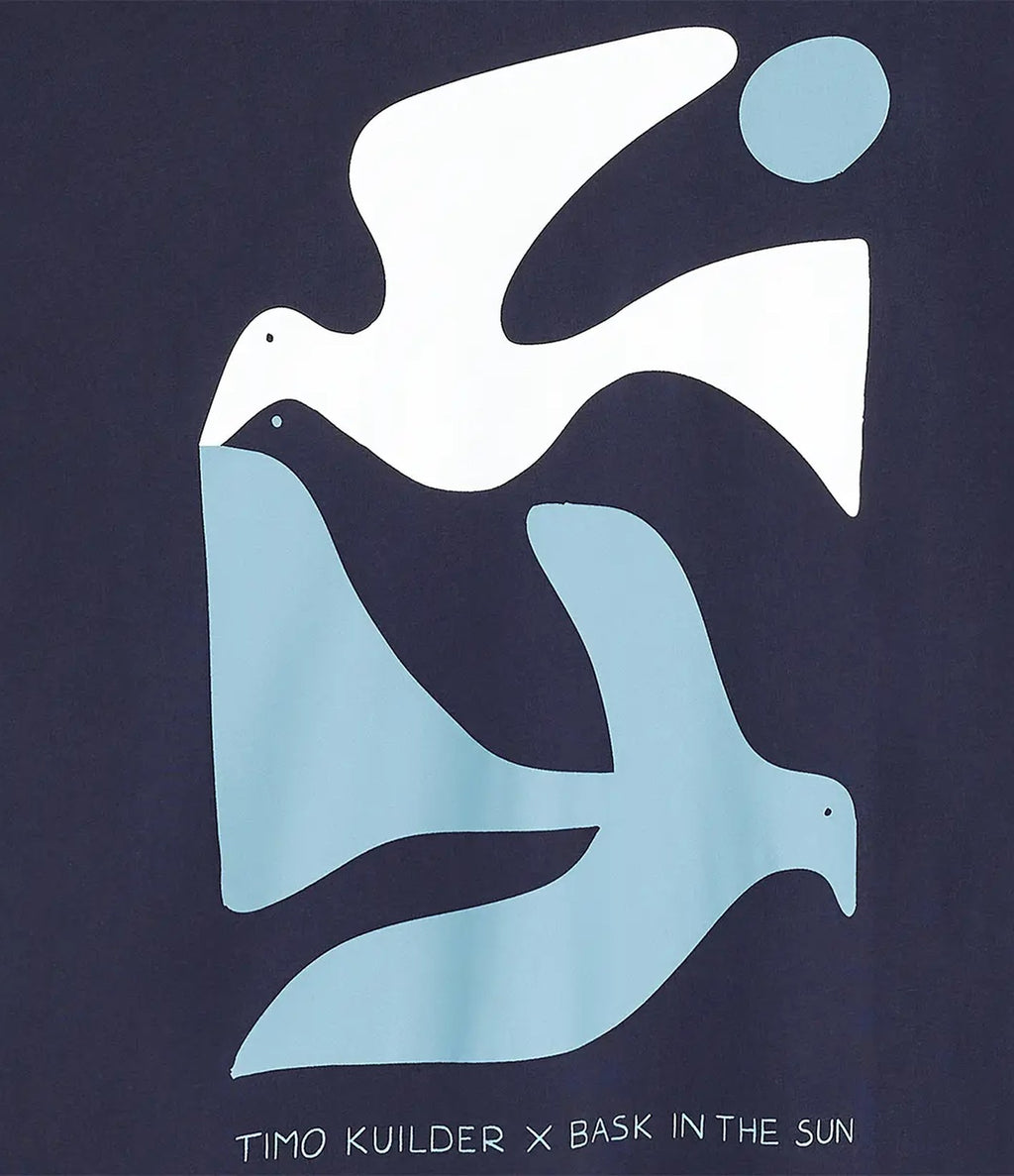 Bask In The Sun Peace Tee Navy