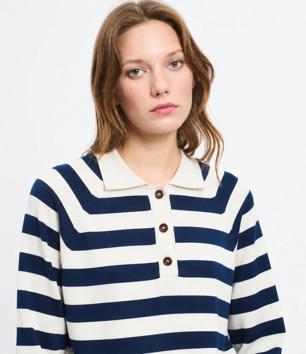 Beatriz Furest Arthur Ecru Dark Navy