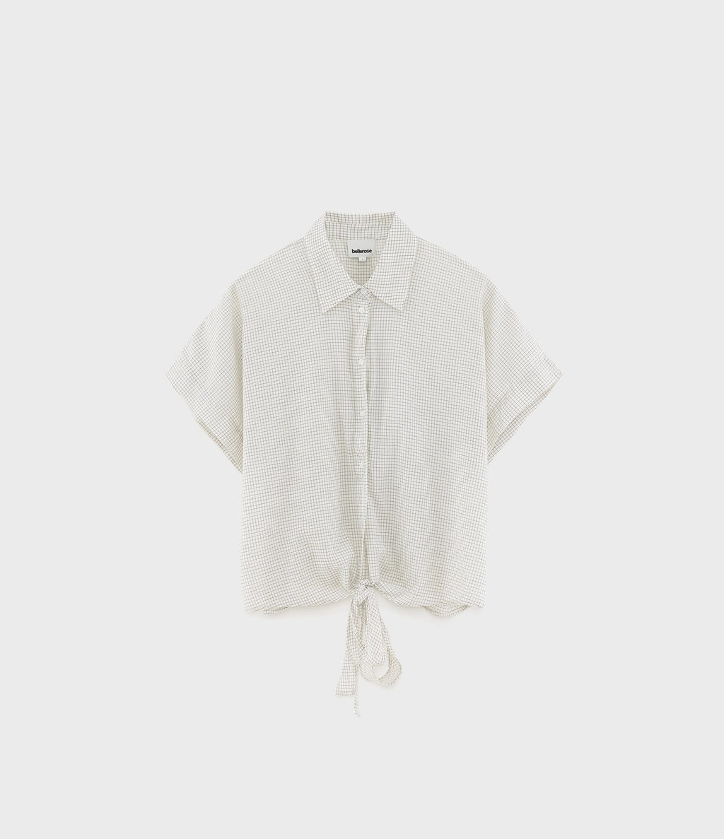 Bellerose Coral Check Shirt White