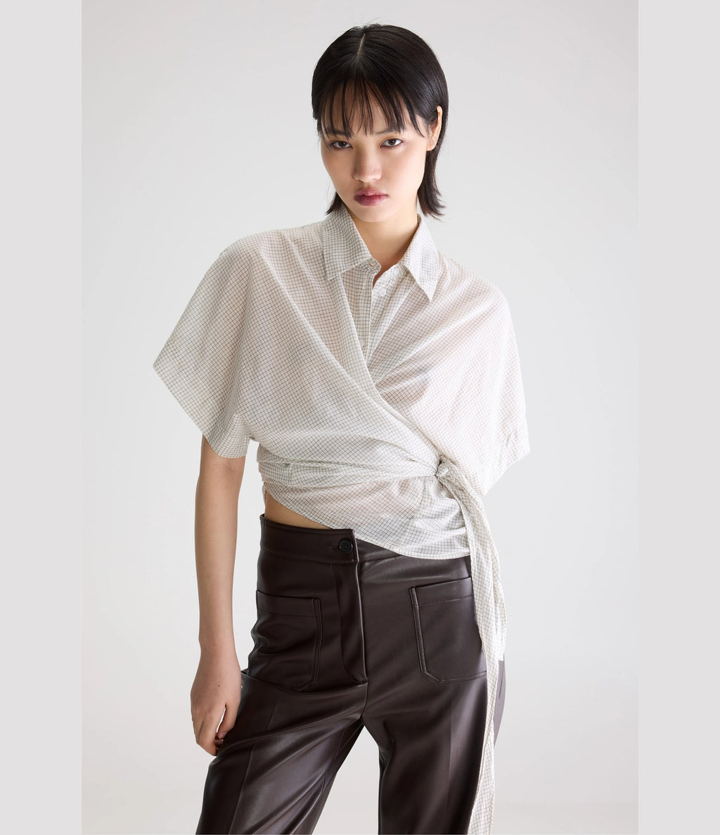 Bellerose Coral Check Shirt White
