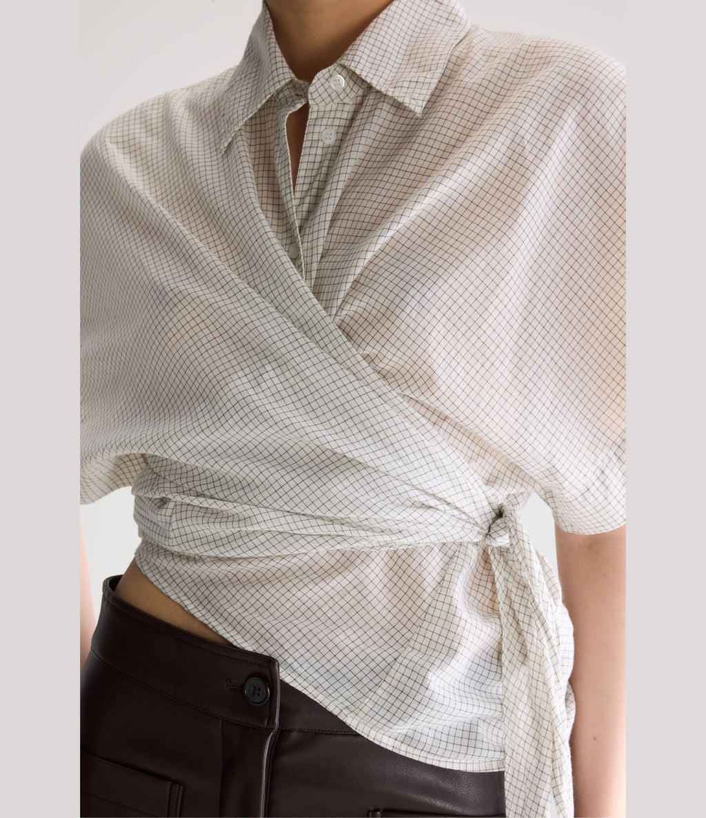 Bellerose Coral Check Shirt White