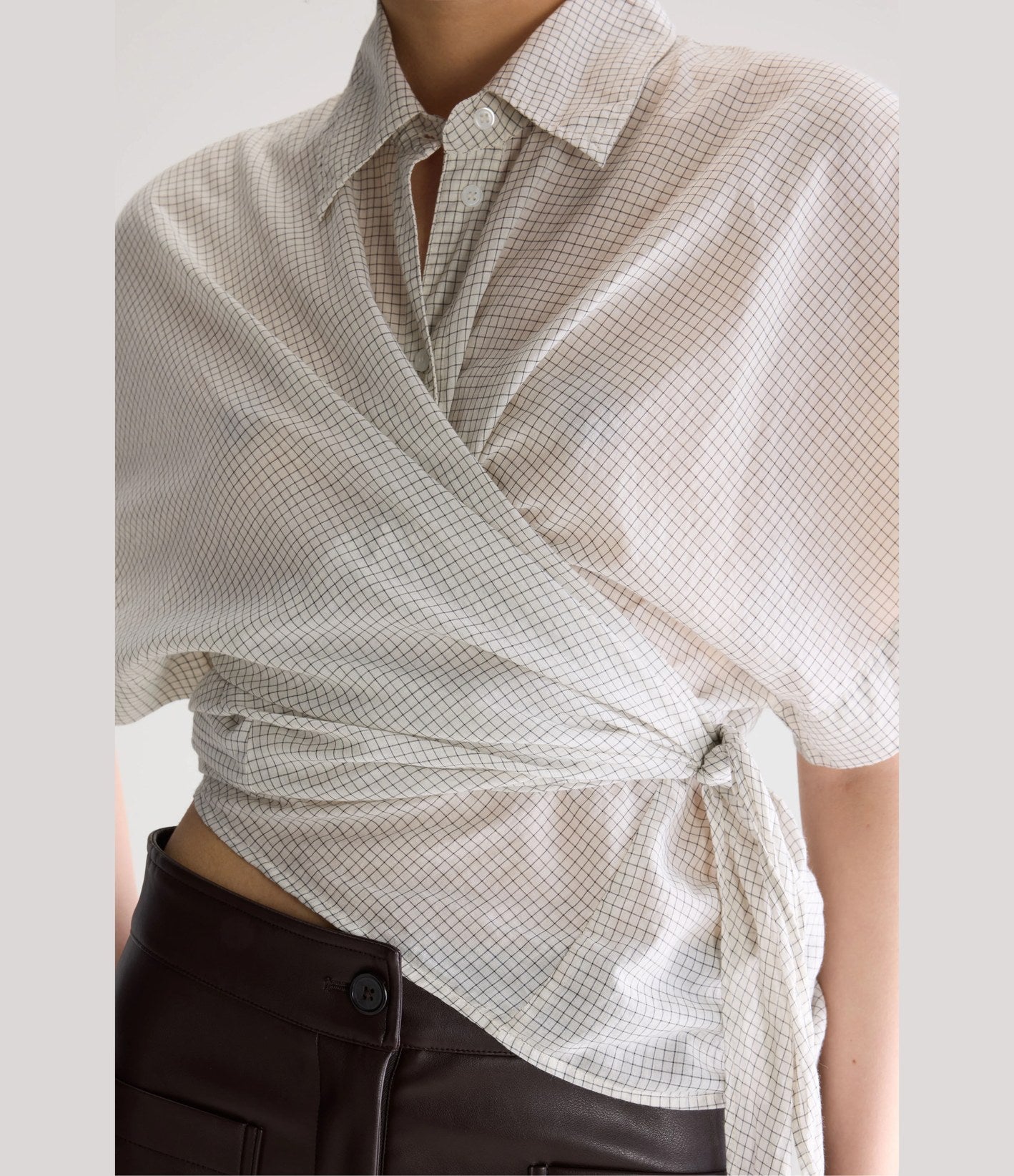 Bellerose Coral Check Shirt White