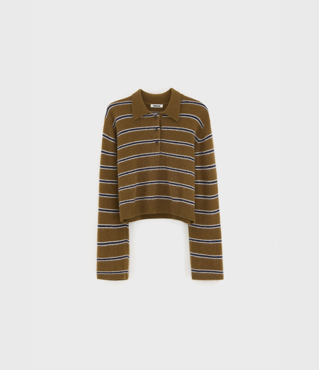 Bellerose Dussyr Jersey Polo Rayas Olive