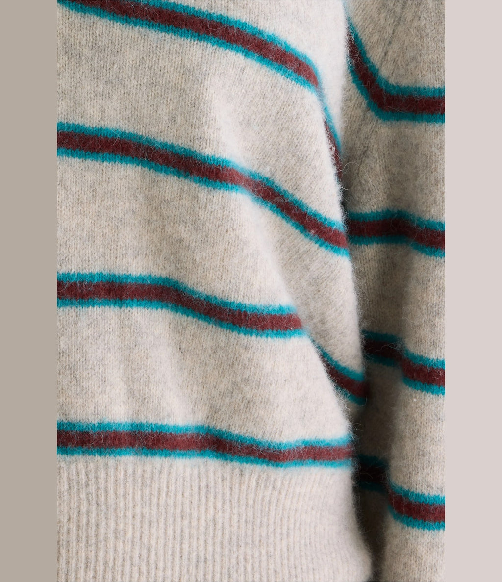Bellerose Dussyr Polo Knit Jumper Stripe Raf