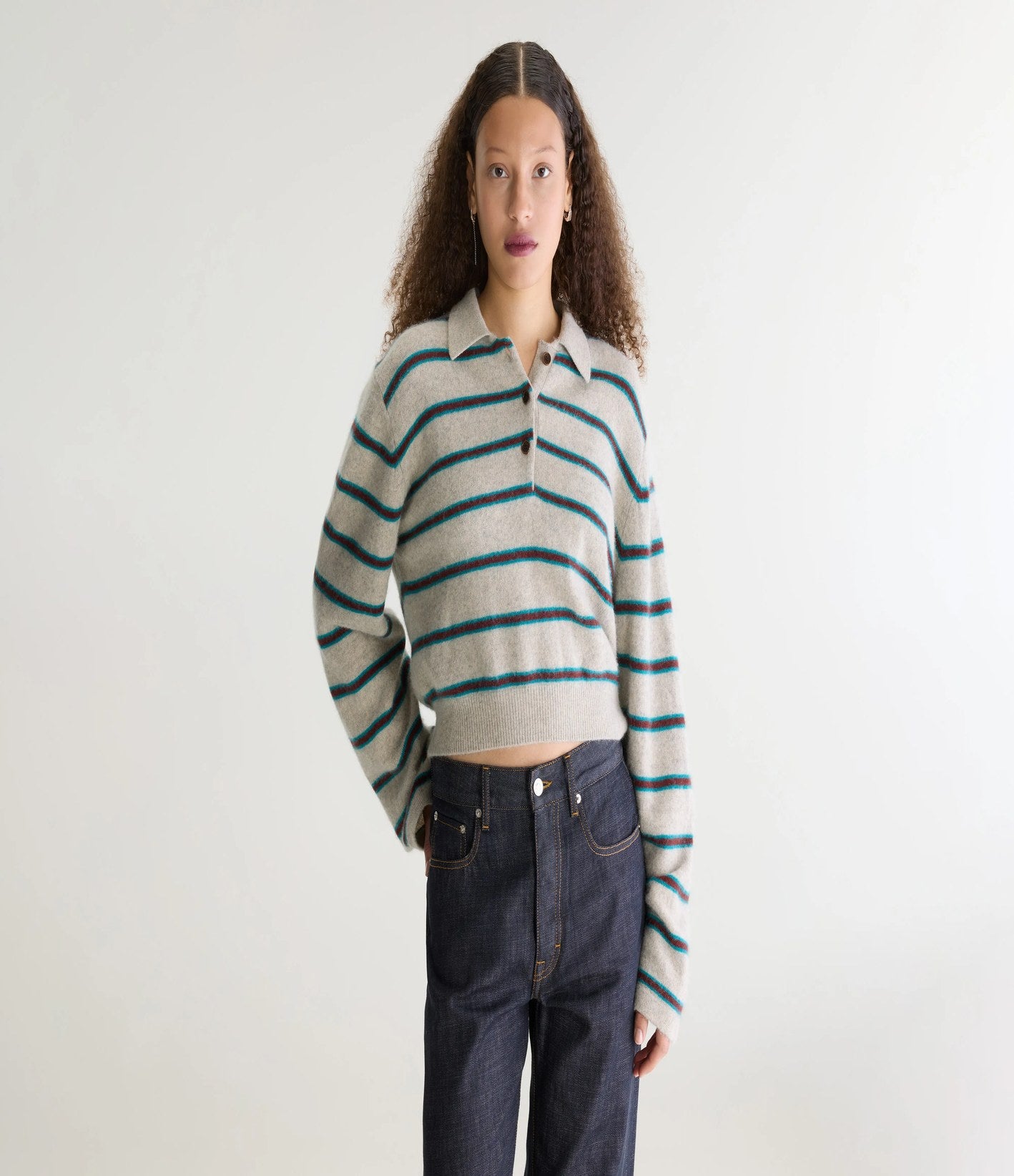 Bellerose Dussyr Polo Knit Jumper Stripe Raf