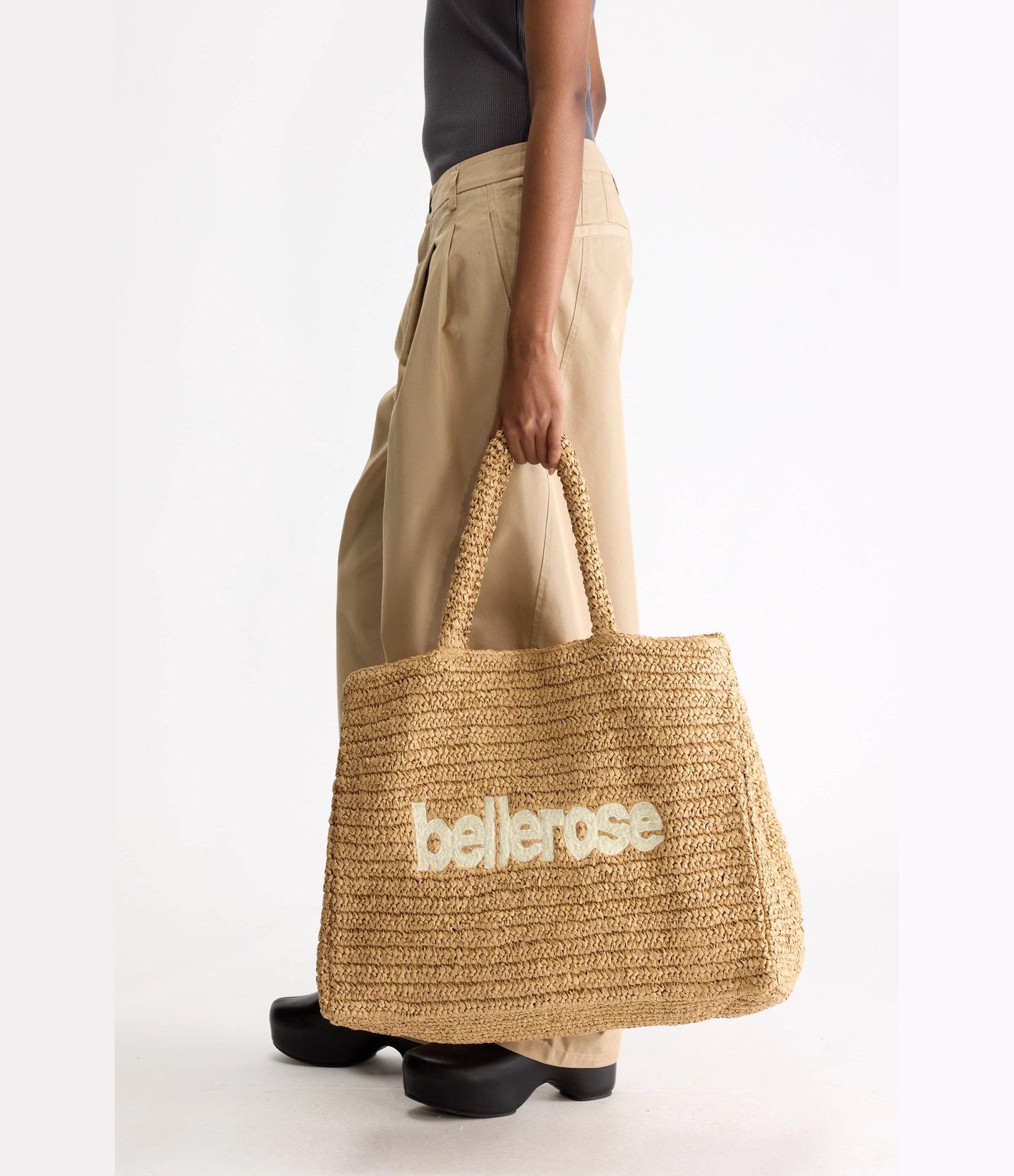 Bellerose Itop Sac Tote Raphia Naturel