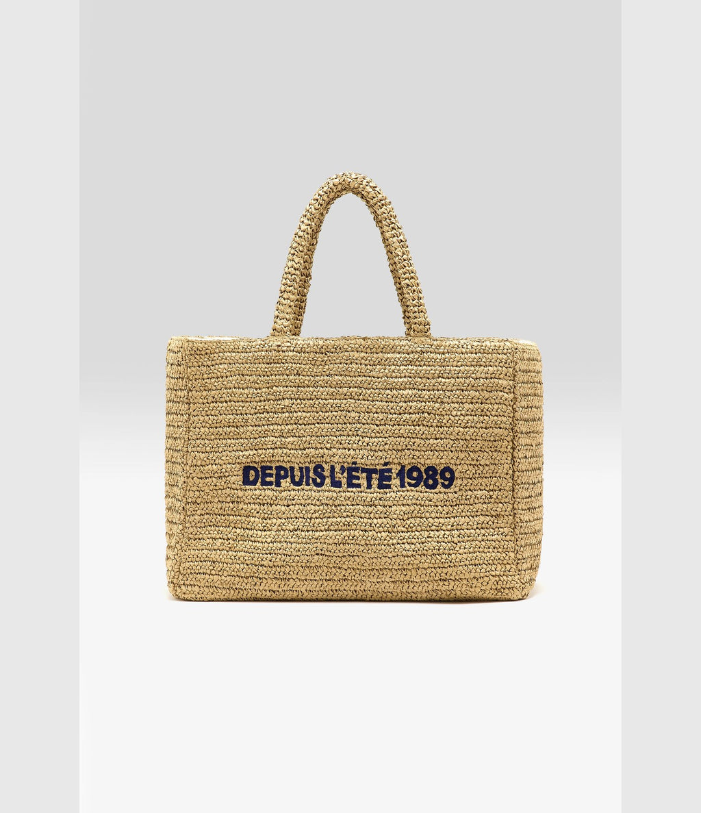 Bellerose Itop Sac Tote Raphia Naturel