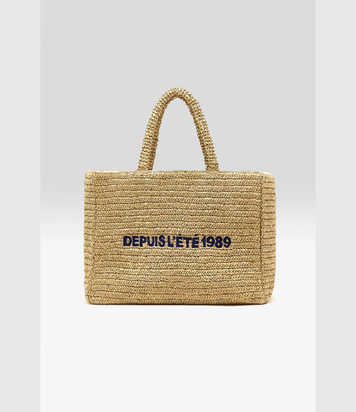 Bellerose Itop Sac Tote Raphia Naturel