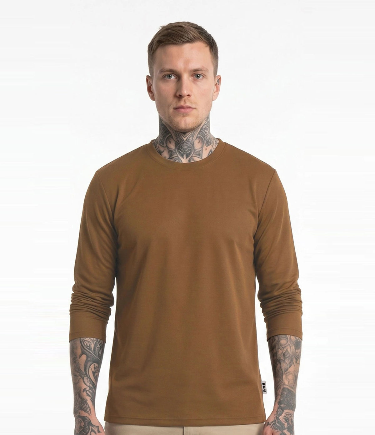 Berna Vintage Long Sleeve Tee Camel