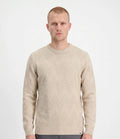 Berna Herringbone Crew Neck Sand