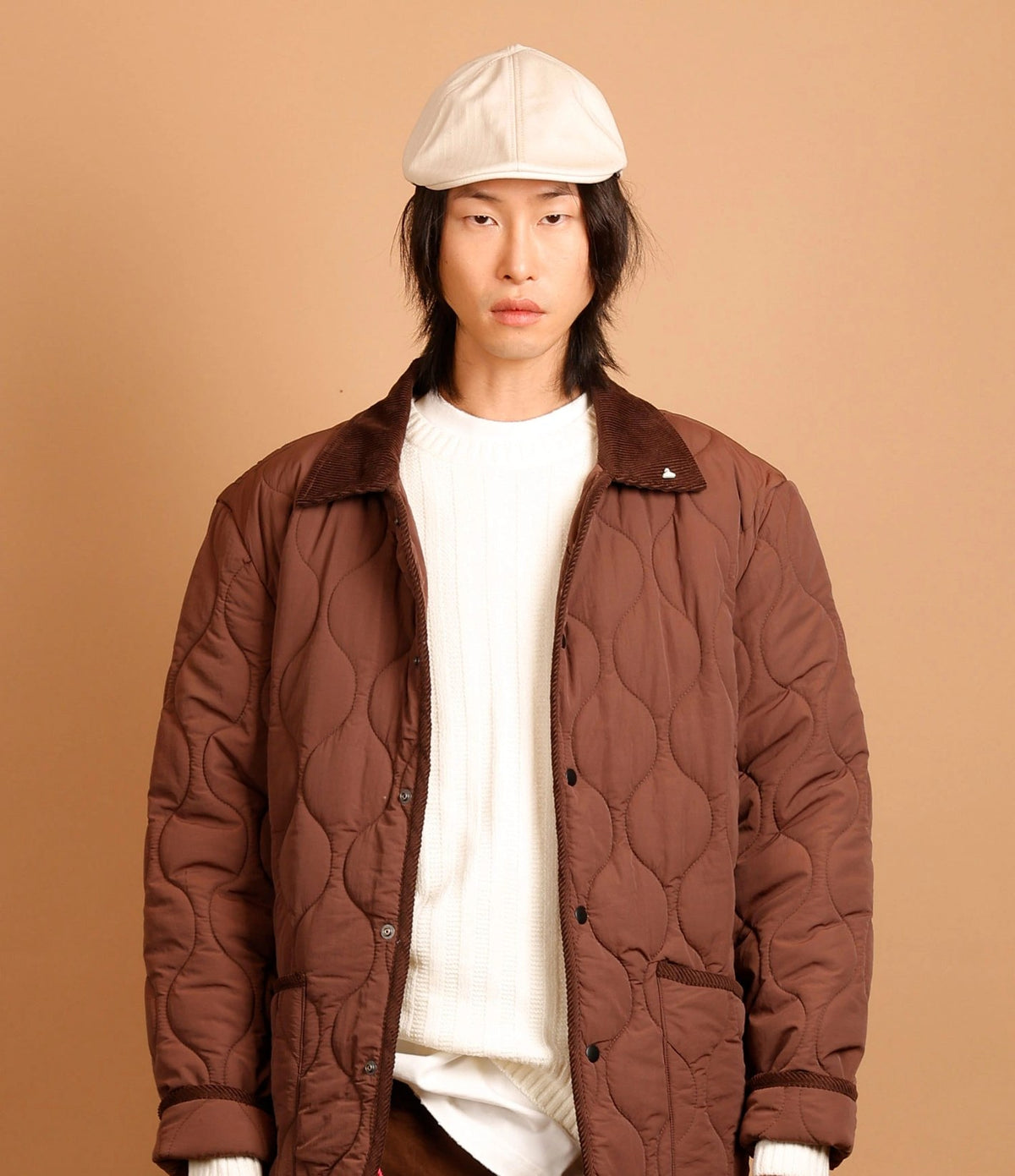 Berna Quilted Corduroy Jacket Coffee