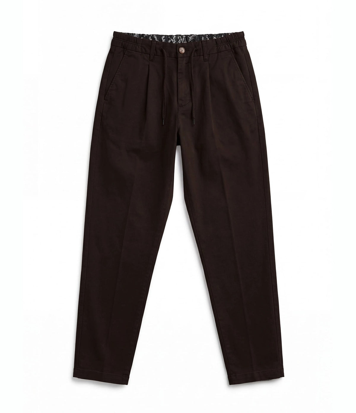 Berna Cropped Drawstring Trousers Coffee