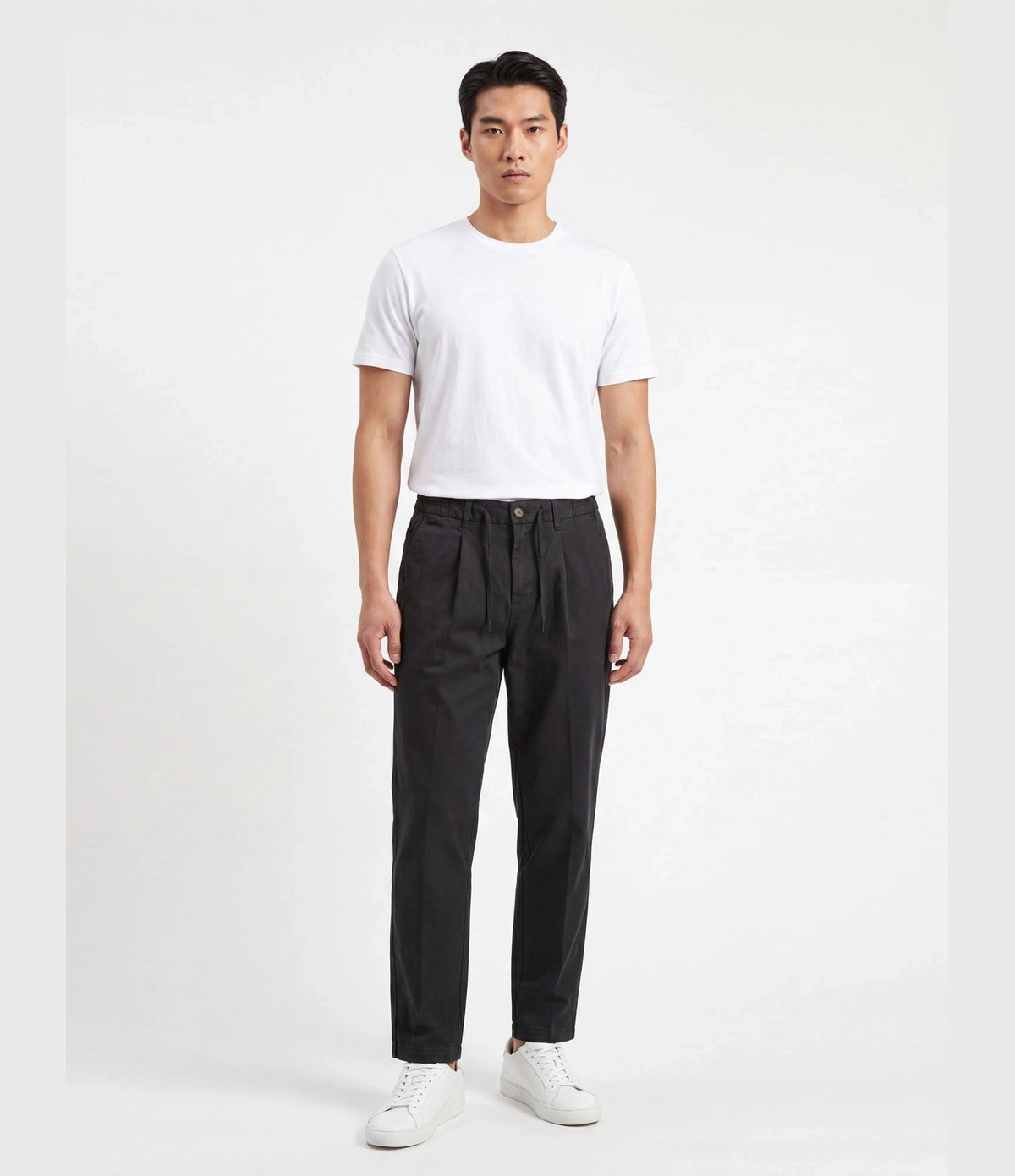 Berna Cropped Drawstring Trousers Anthracite