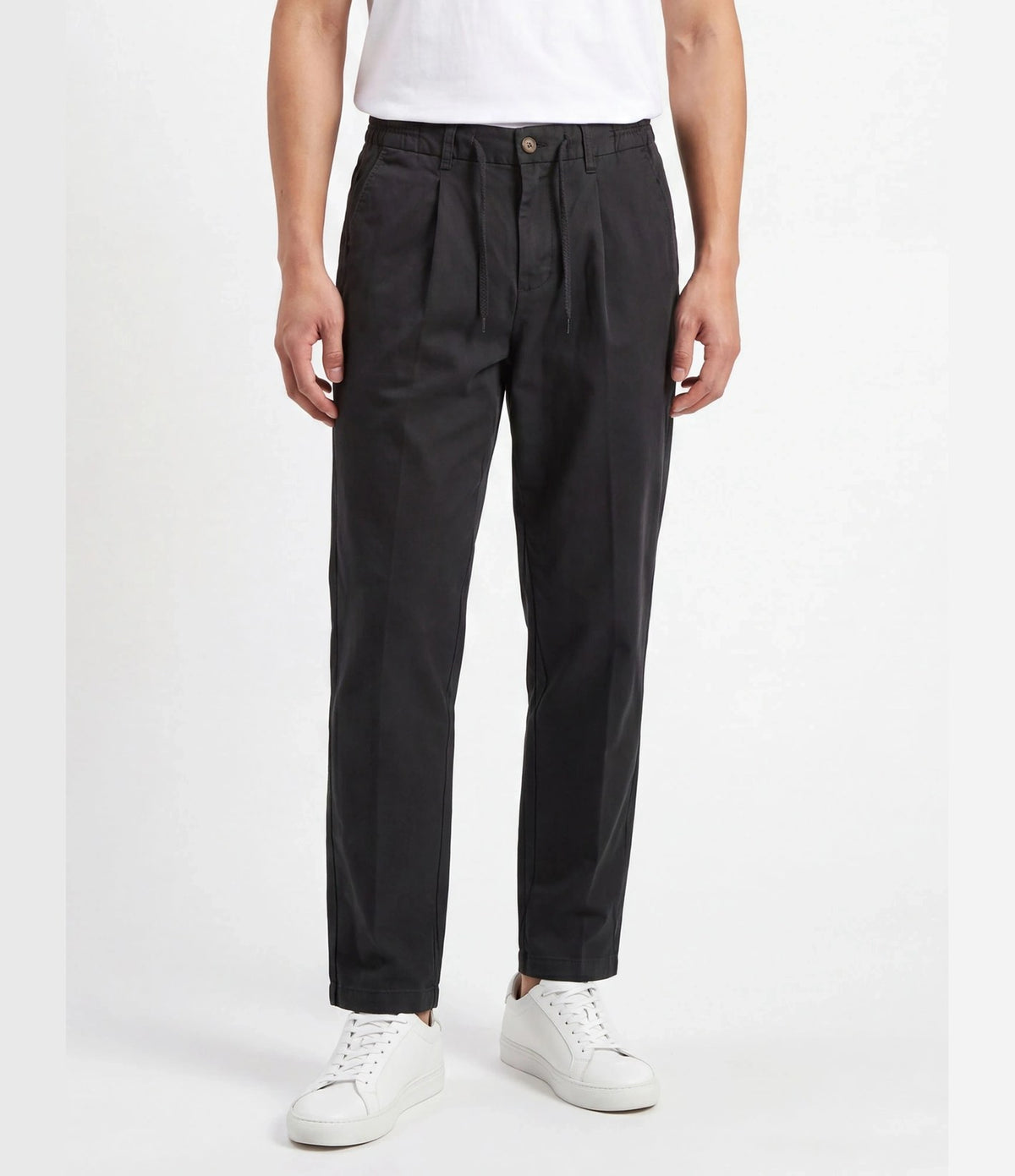 Berna Cropped Drawstring Trousers Anthracite