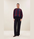 By Bar Ella Red Check Blouse Royal Red Check
