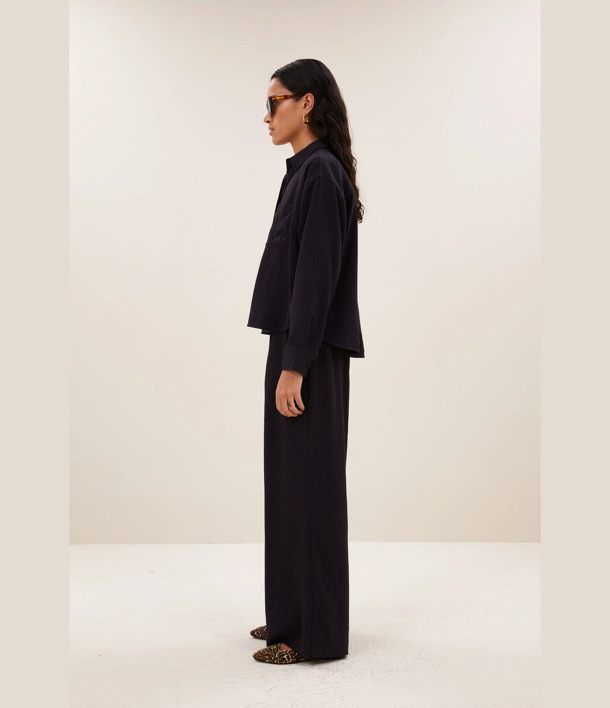 By Bar Lise Wide Stripe Blouse Wine Stripe