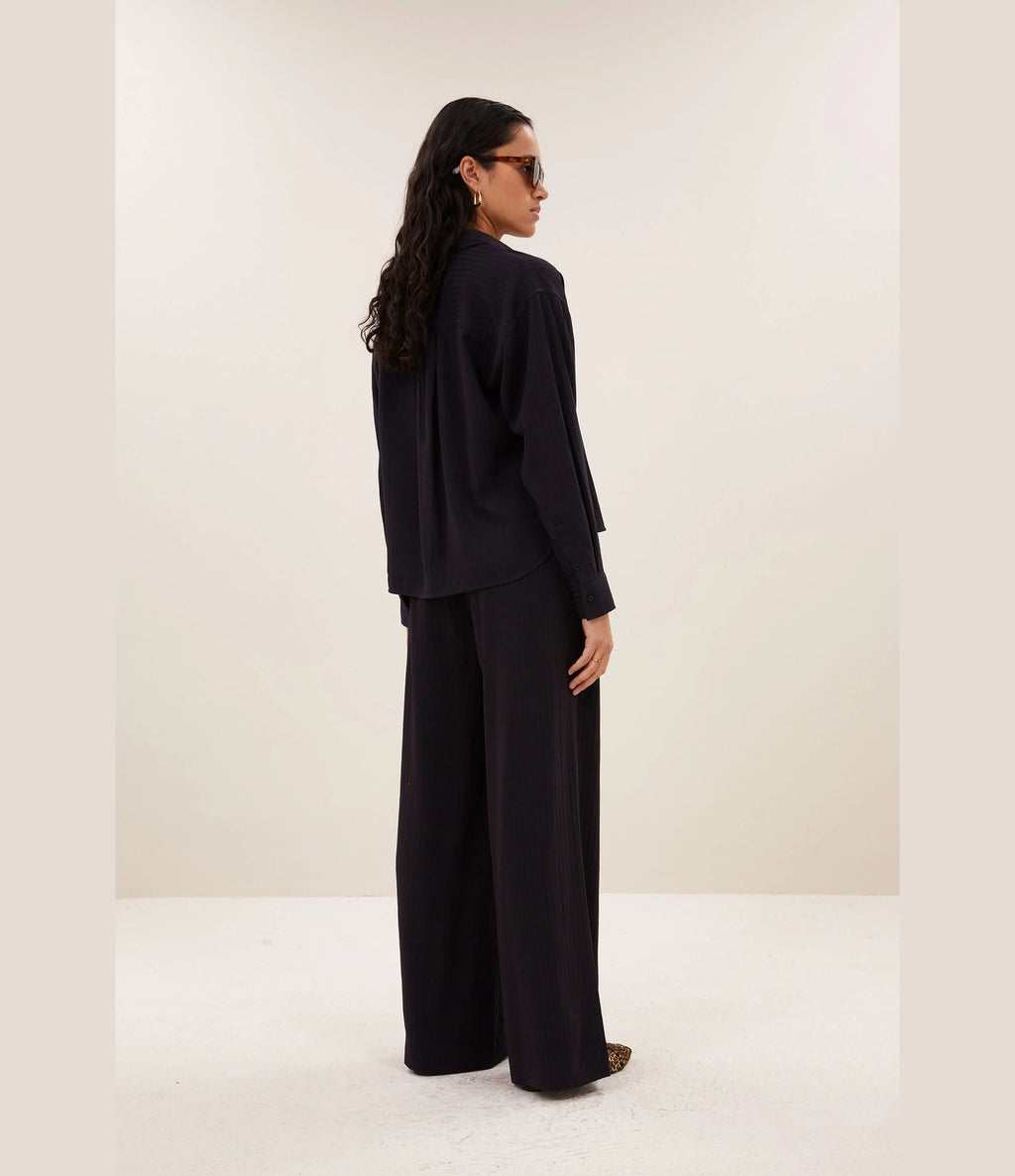 By Bar Lise Wide Stripe Blouse Wine Stripe