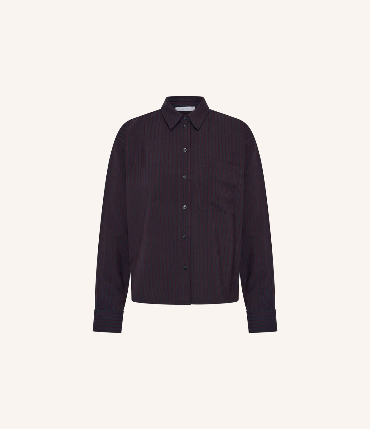 By Bar Lise Wide Stripe Blouse Wine Stripe
