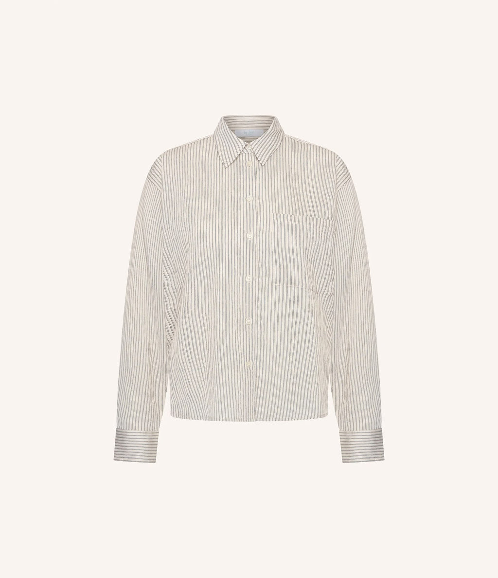 By Bar Lise Thin Stripe Blouse Jet Black Stripe