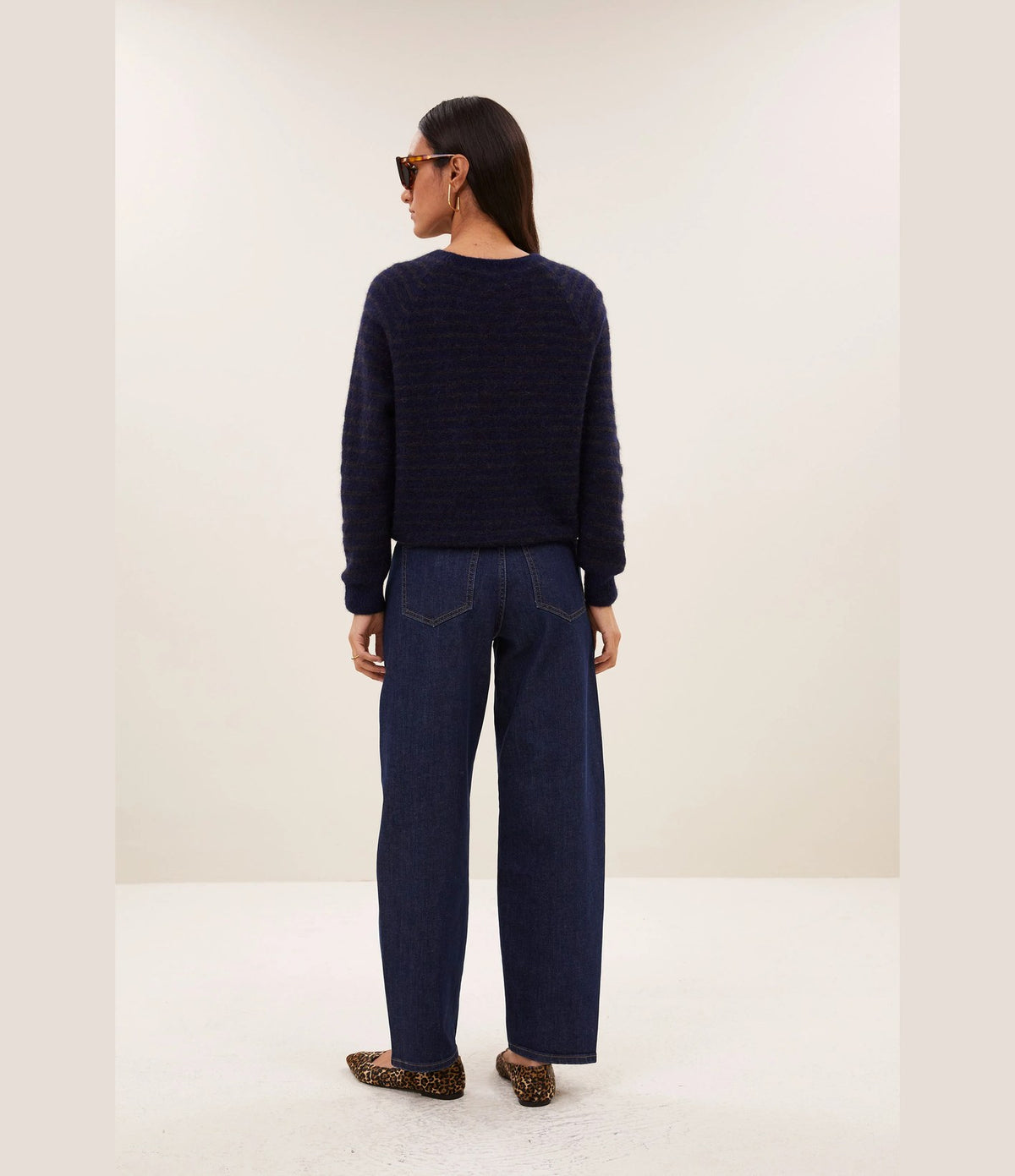 By Bar Spila Raglan Pullover Brown Thin Stripe