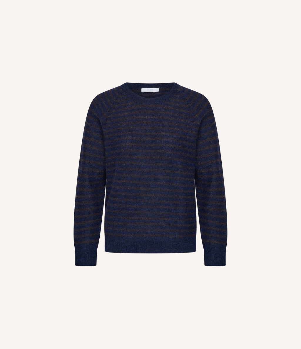 By Bar Spila Raglan Pullover Brown Thin Stripe