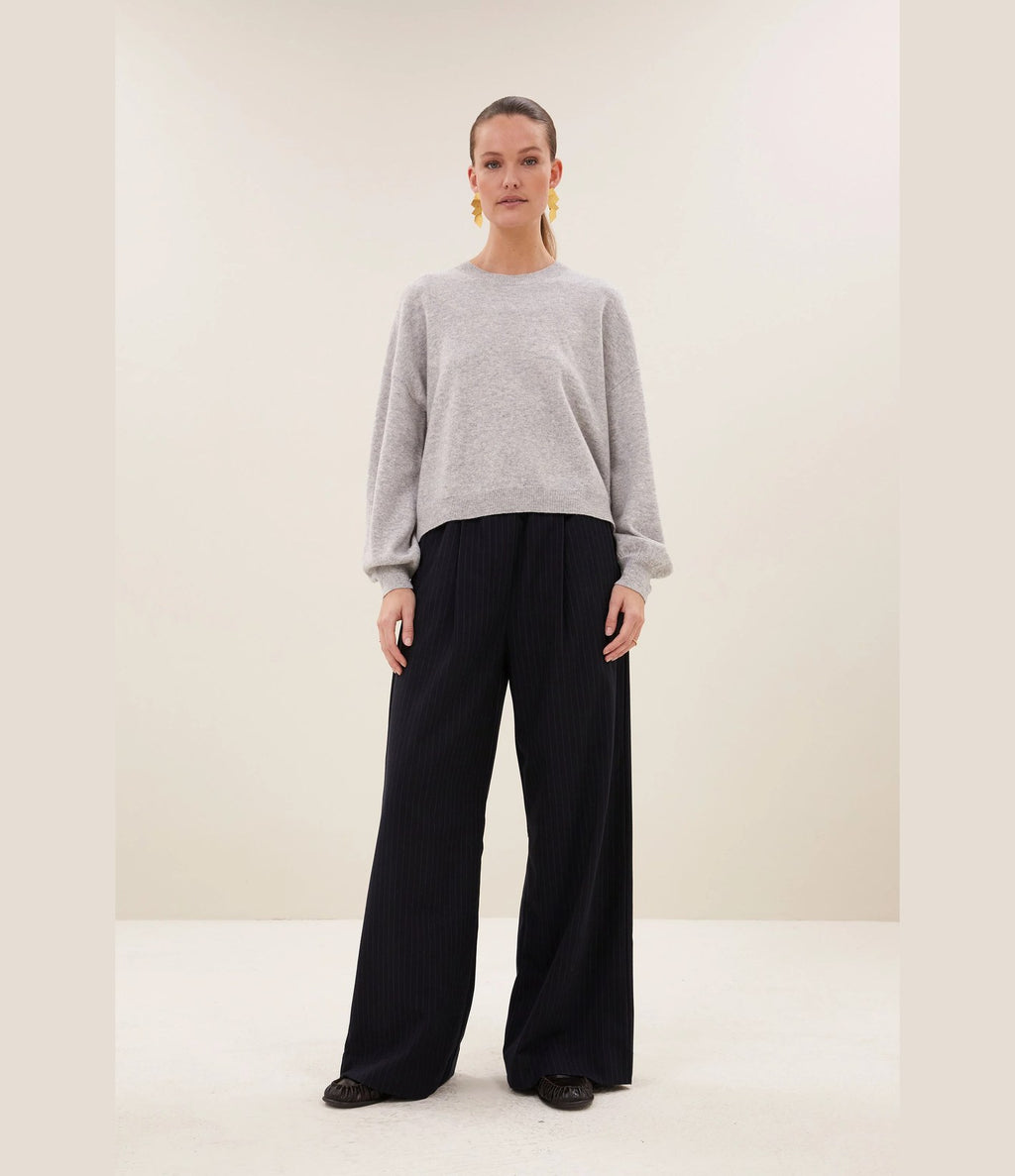By Bar Sammie Round Neck Pullover Grey Melee