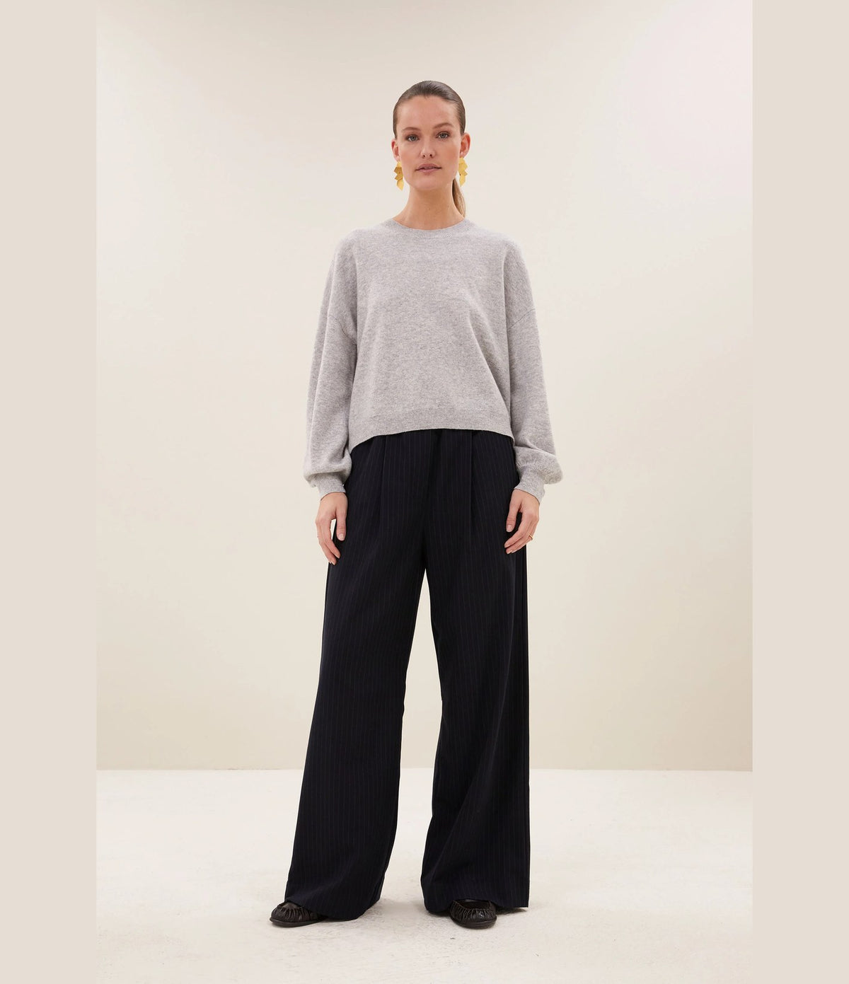 By Bar Sammie Round Neck Pullover Grey Melee