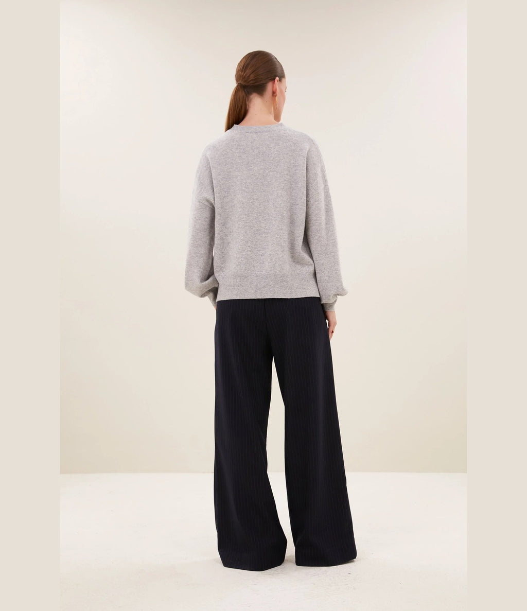 By Bar Sammie Round Neck Pullover Grey Melee