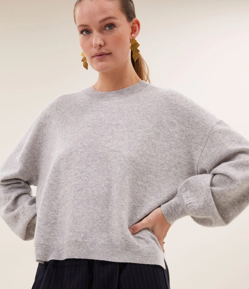 By Bar Sammie Round Neck Pullover Grey Melee