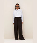 By Bar Pelle Pinstripe Pants Brown Pinstripe