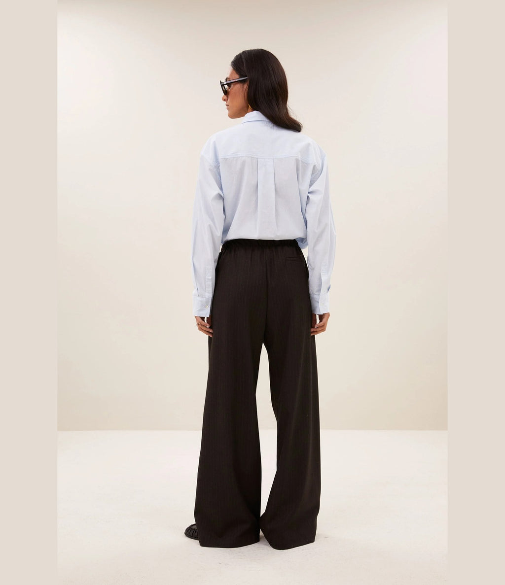 By Bar Pelle Pinstripe Pants Brown Pinstripe