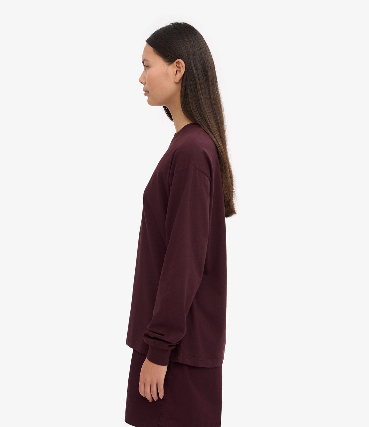 Colorful Standard Oversized Organic LS T-Shirt Oxblood Red - vista 2