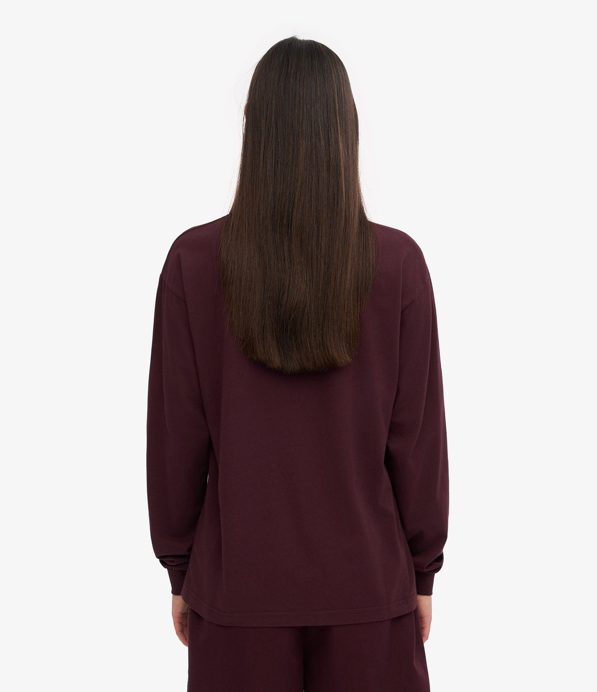 Colorful Standard Oversized Organic LS T-Shirt Oxblood Red - vista 3