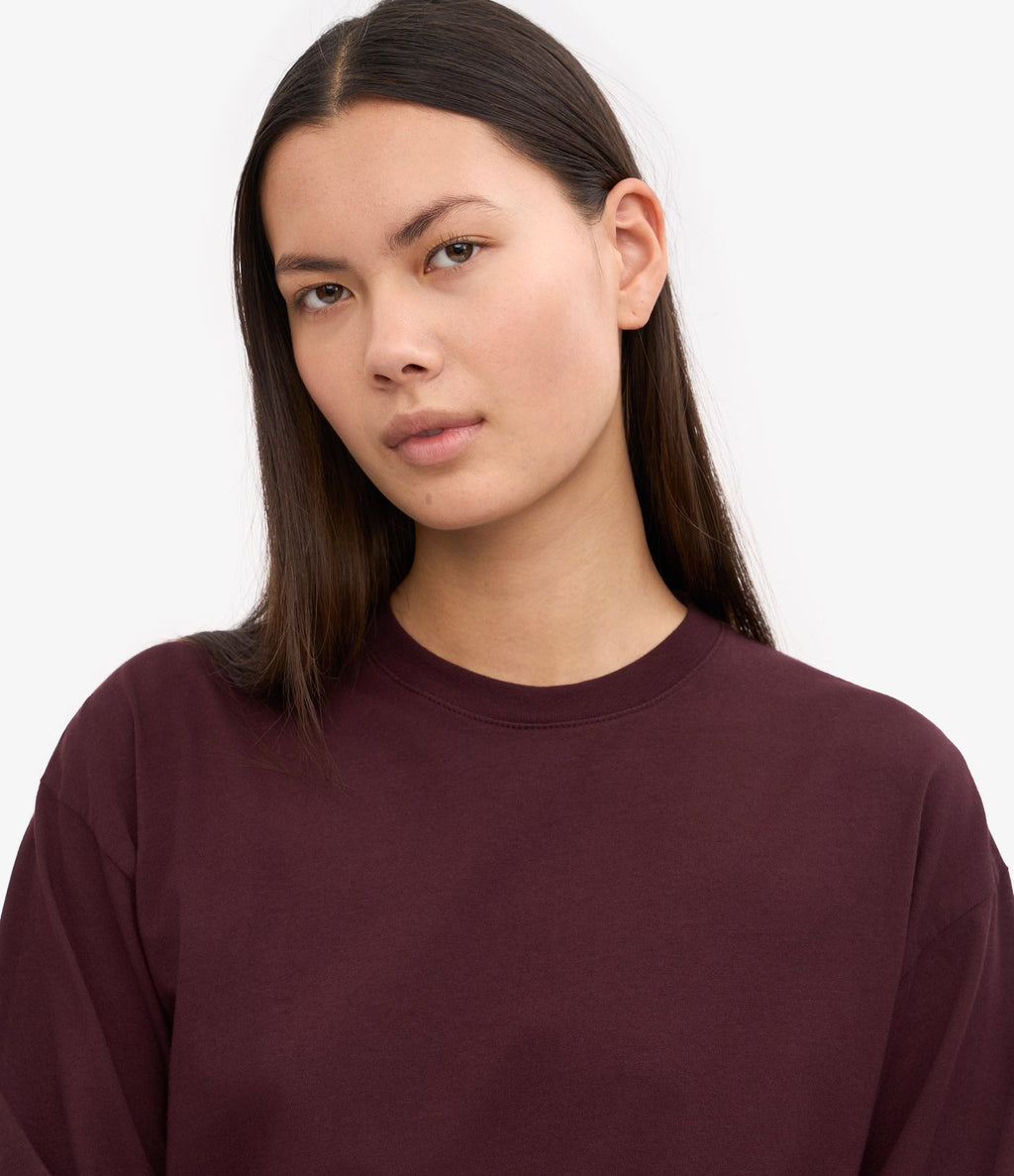 Colorful Standard Oversized Organic LS T-Shirt Oxblood Red - vista 5