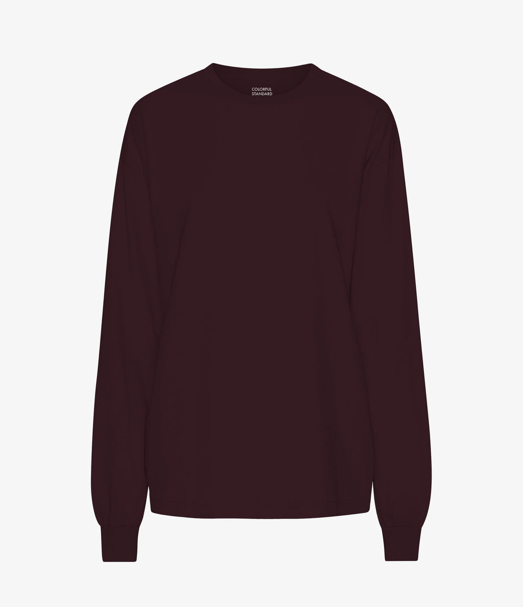 Colorful Standard Oversized Organic LS T-Shirt Oxblood Red - vista 6