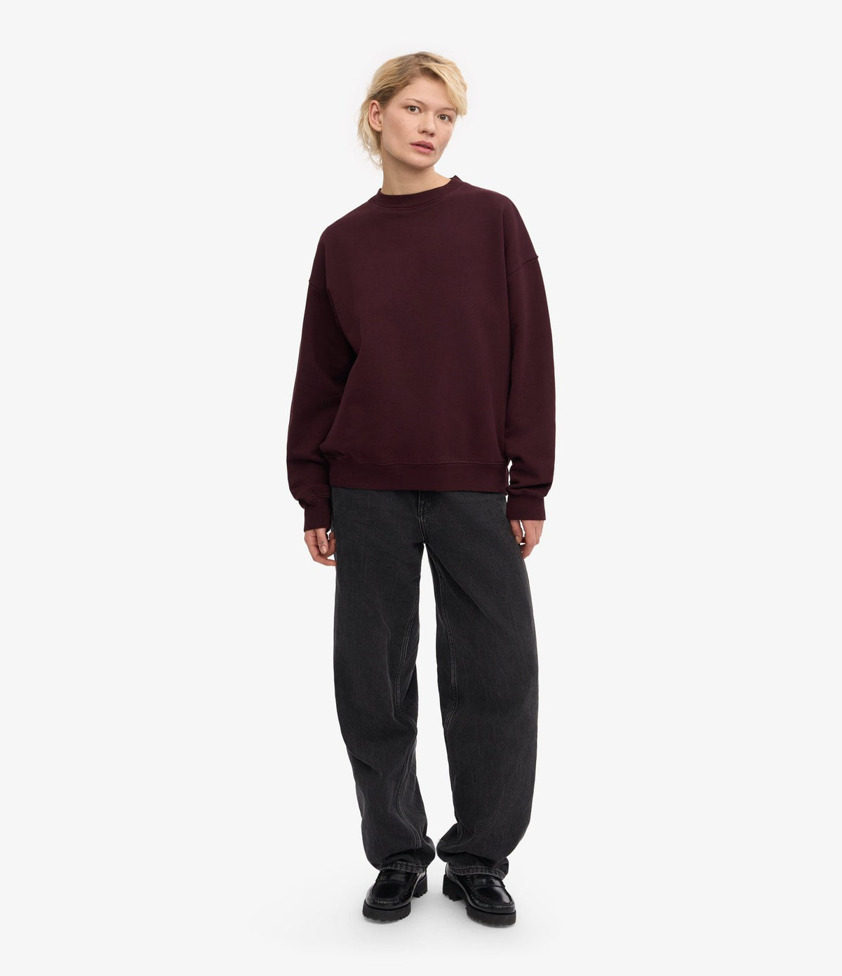 Colorful Standard Organic Oversized Crew Oxblood Red - vista 4