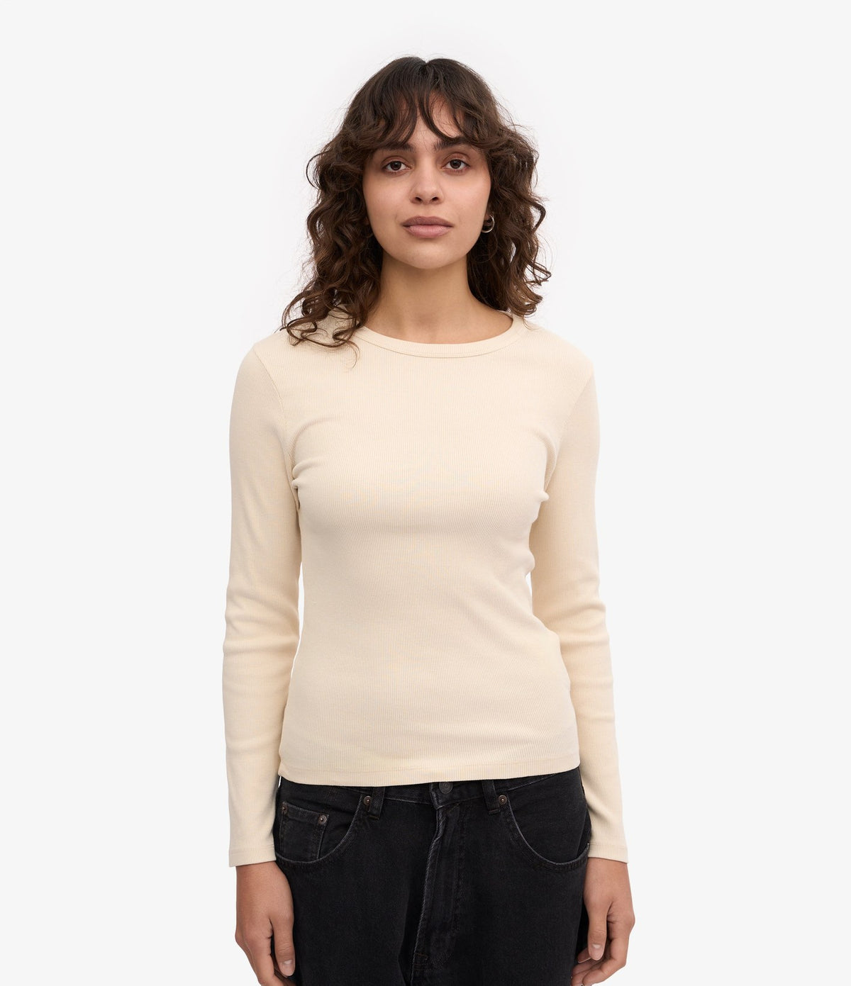 Colorful Standard Women Organic Rib LS T-Shirt Ivory White - vista 1